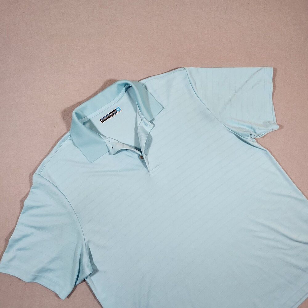 Roundtree & Yorke Performance Poweder Blue Golf Polo XL